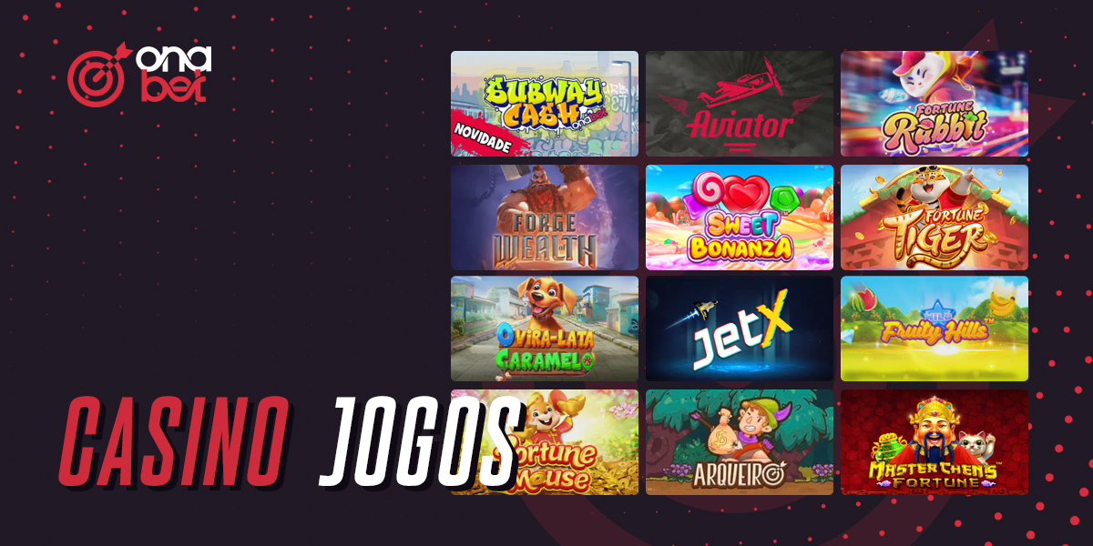 Jogos na secção de casino online disponíveis no site Onabet