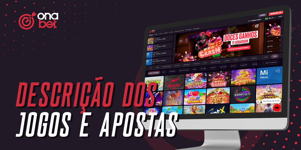 Descrição dos jogos disponíveis no sítio do casino online Onabet 2024